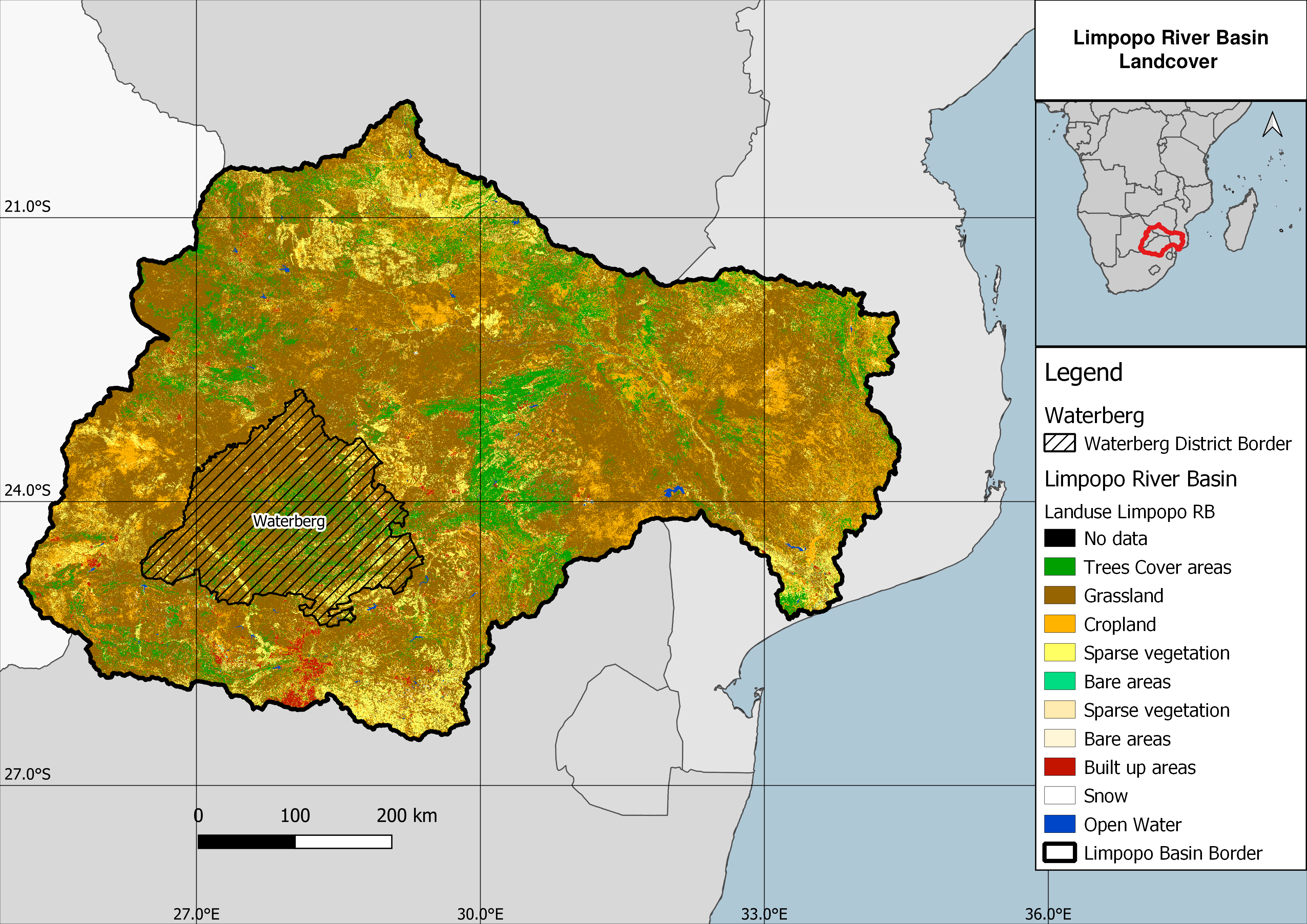 Landuse in the Waterberg District and the Limpopo River Basin