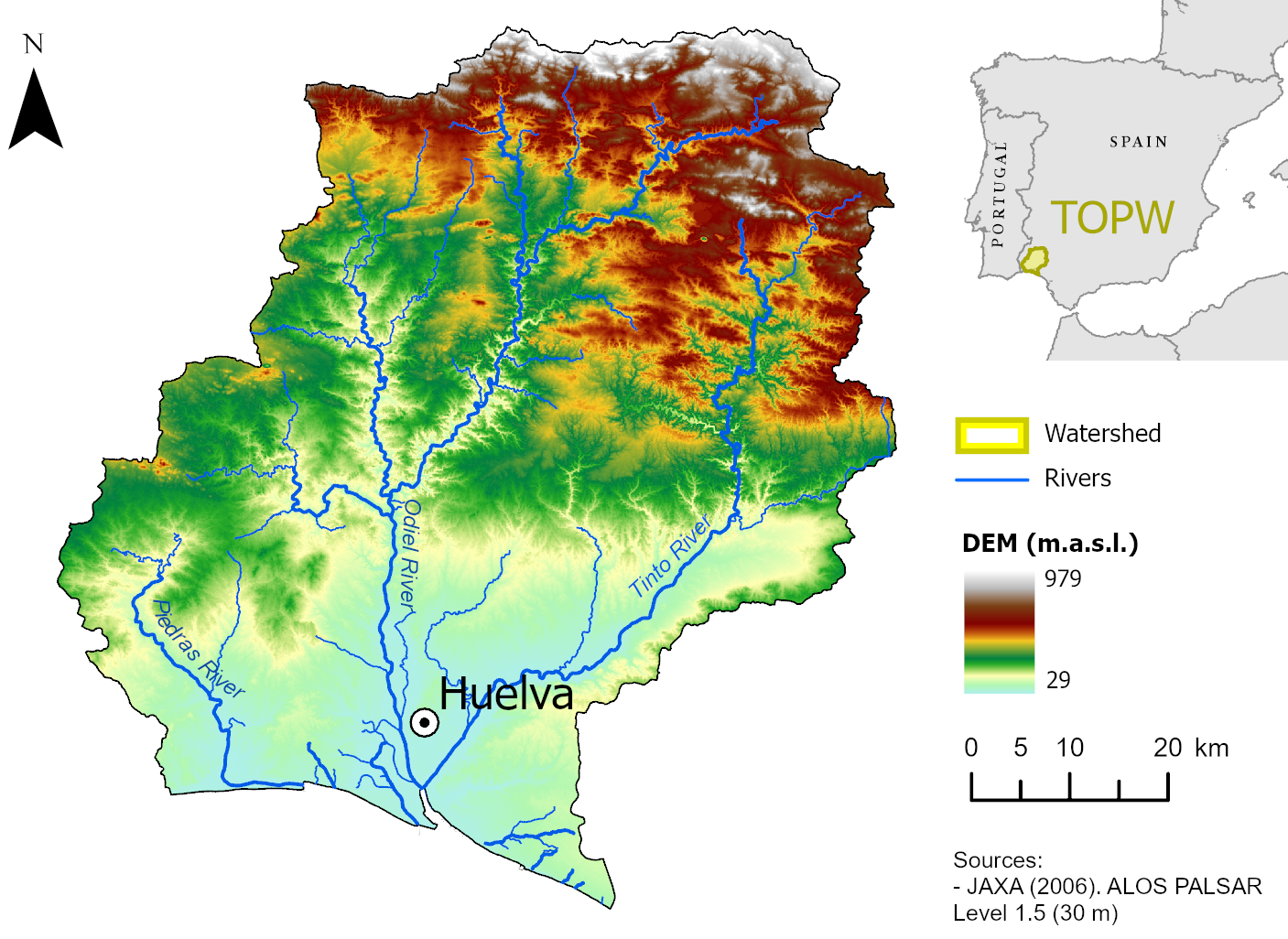 TOPW Study area map ALOSPALSAR